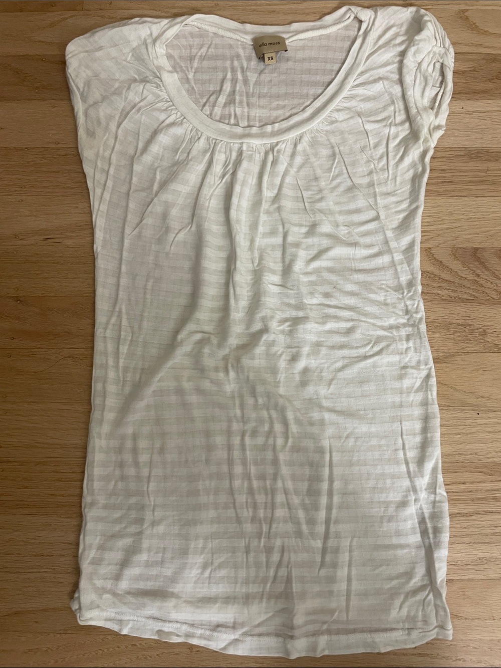 Ella Moss White Scoop-Neck Short Sleeve Tunic
